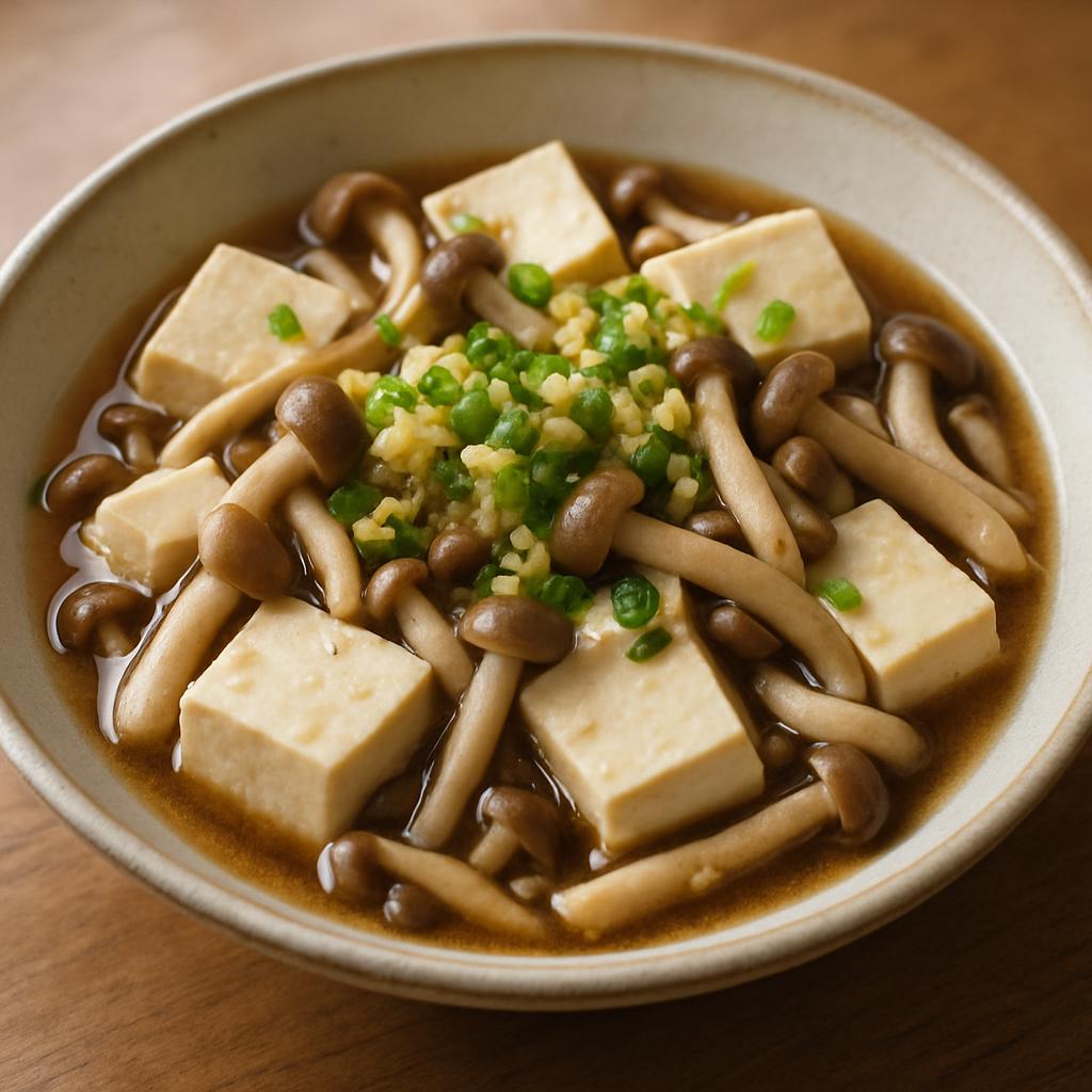 豆腐ときのこの中華蒸し